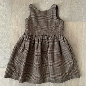 Polo Ralph Lauren Girls Brown Plaid Sleeveless Dress Size 4/4t